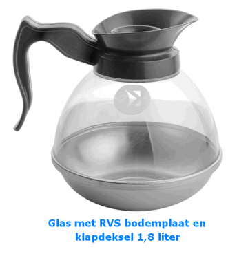 18 liter met klapdeksel en rvs bodem