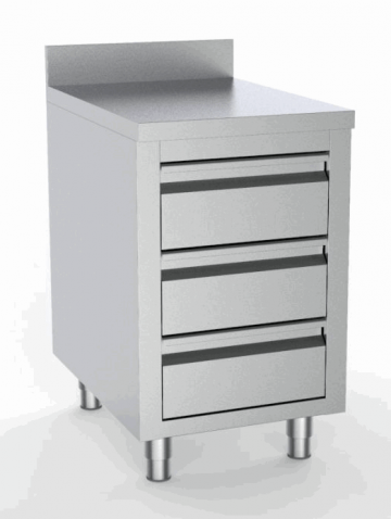 3 lades met werkblad met blokprofiel