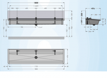 30 3 l1 wasgoot met spatscherm tek