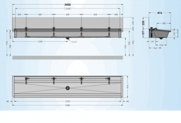 30 4 l1 wasgoot met spatscherm tek