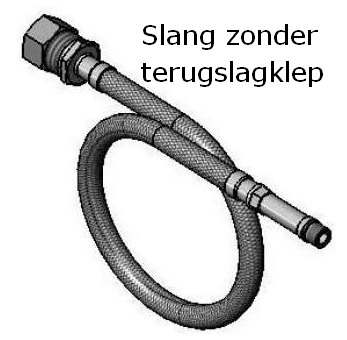 Aansluitslang zonder terugslagklep1