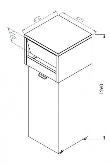 Afvalbak met bovenkap