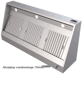 Afzuigkap wandmontage 700mm onderaanzicht