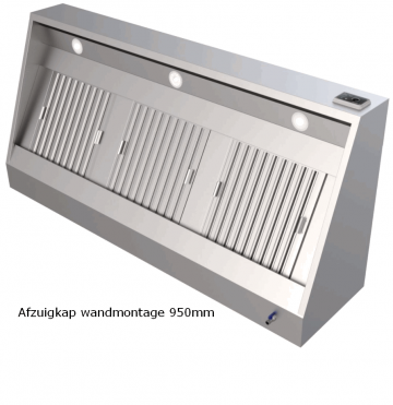 Afzuigkap wandmontage 950mm onderaanzicht
