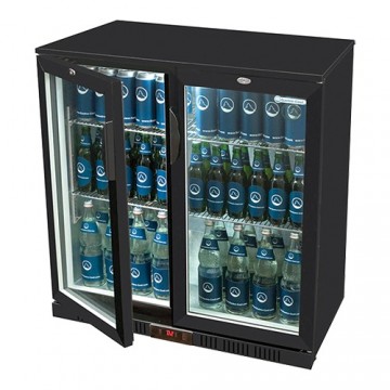 Backbar display koeling twee deurs zwart