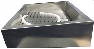 Crushed ice bak rvs zijaanzicht