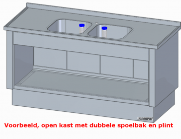 Dubbele spoelbak en plint 0