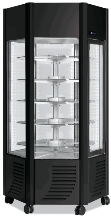 Erge scaiola gebaks koelvitrine zwart