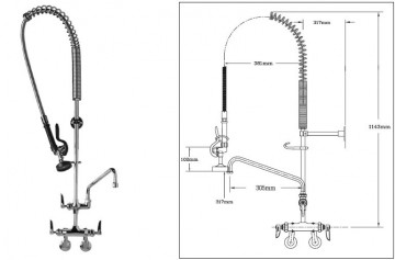 Eu 2261 04 ts voorspoeldouches muurmontage