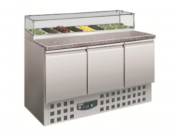 G4500220 pizza werkbank met glazen opzet