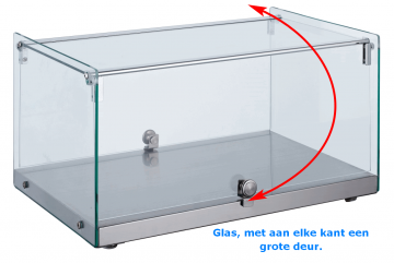 G4870235 glazen vitrien met rvs onderschap
