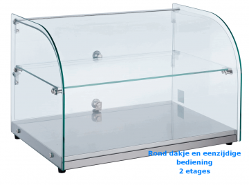 G4870240 enkelzijdige vitrine 2 hoog