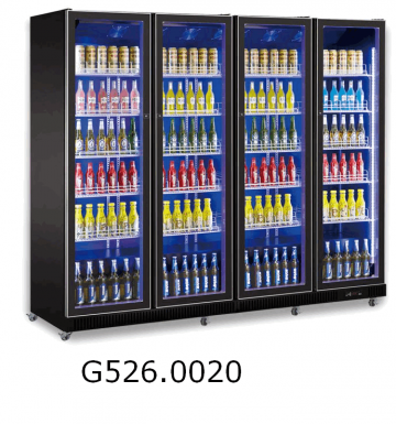 G5260020 zwarte koelkast met glasdeur
