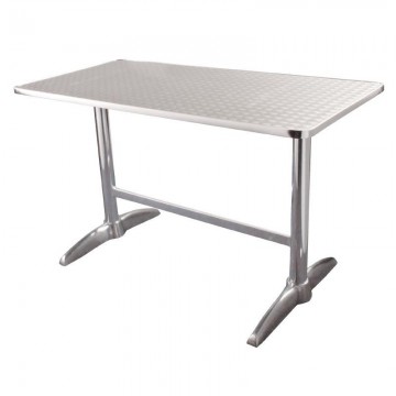 Gu432 bolero rechthoekige rvs tafel met dubbele tafelpoot 120cm  0