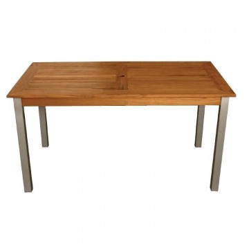 Gy819 bolero rechthoekige teak en aluminium tafel 140cm