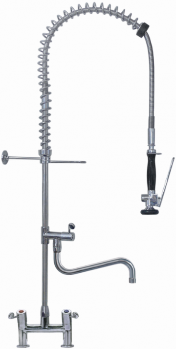 Twee 2 gats premium keukenmengkraan met spoeldouche H591068