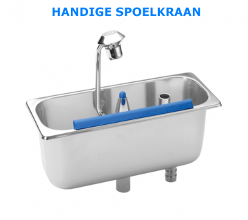 Handige spoelkraan ijsschopspoelbak