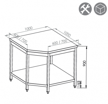Hoektafel zonder opstand