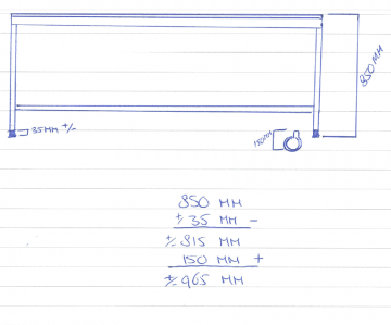 Hoogte van de g333 demontabele tafels