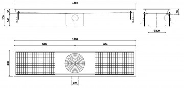 Vloerput goot zijuitlaat g075 0115 drawings
