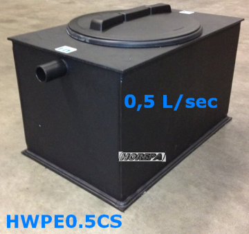 Hwpe05cs vierkante 05 liter afscheider