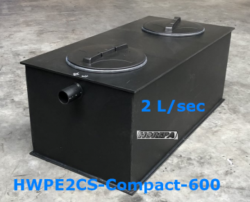 Hwpe2cs compact 600 2 liter binnenhuis afscheider