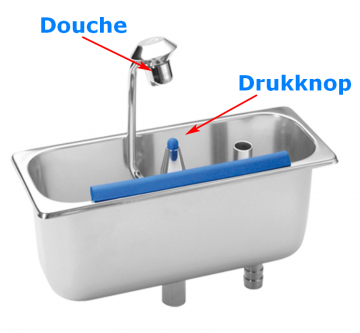 Ijsleppelspoelbakje met spoeldouche
