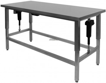 In hoogte verstelbare rvs tafel zonder onderchap