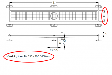 Kessel ferrofix goot 15mm flens 200 300 400mm