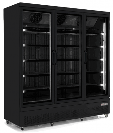 Koelkast met glazen deur zwart 3 deurs g4552235