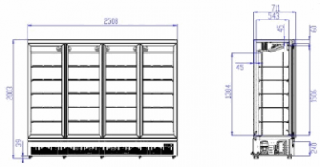 Koelkast met glazen deur zwart 4 deurs g4552240 afmetingen