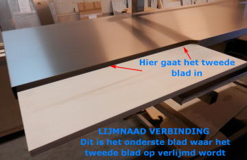 Lijmnaad verbinding onderblad 1
