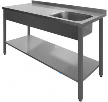 Maatwerk rvs tafel of spoeltafel met wasbak