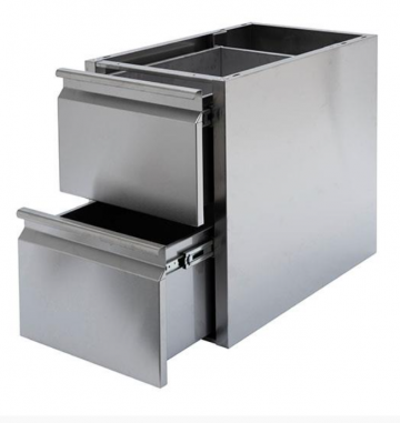 Neutrale rvs ladeblok   2 lades2