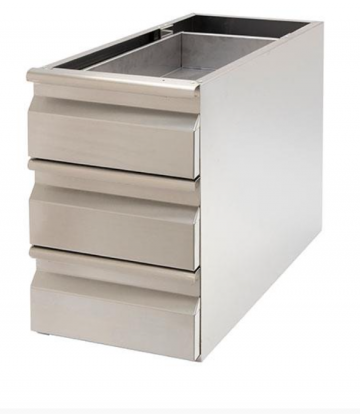 Neutrale rvs ladeblok   3 lades