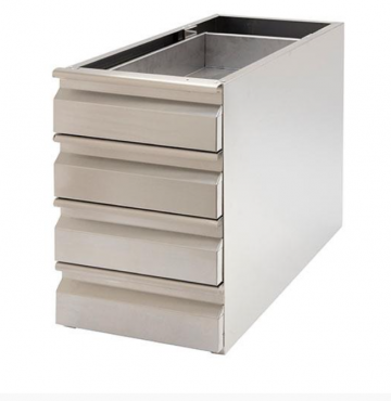 Neutrale rvs ladeblok   4 lades