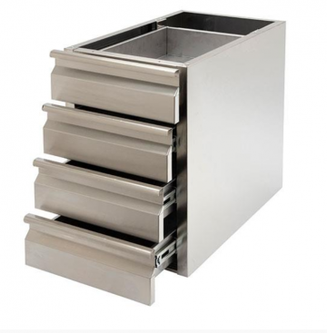 Neutrale rvs ladeblok   4 lades2