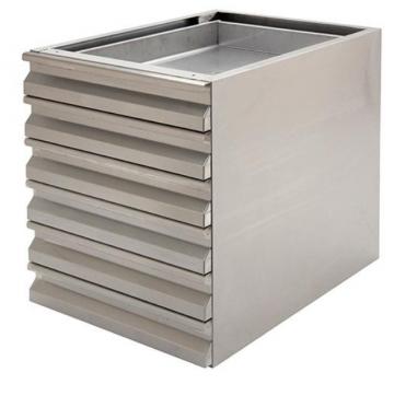 Neutrale rvs ladeblok   6 lades