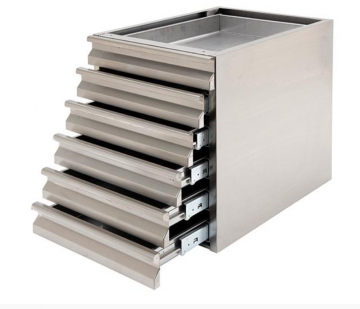 Neutrale rvs ladeblok   6 lades3