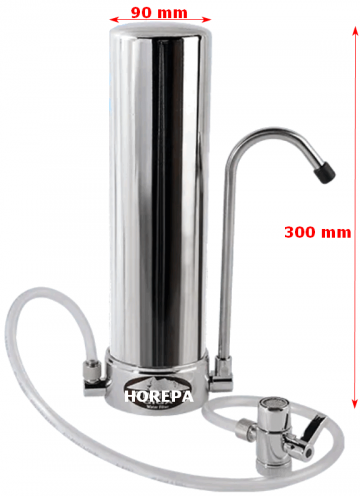 Olympus giga waterfilter opzet op het aanrechtblad