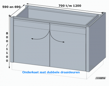 Onderkast met dubbele draaideuren