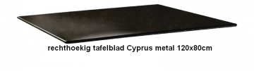 Rechthoekig tafelblad cyprus metal 120x80cm