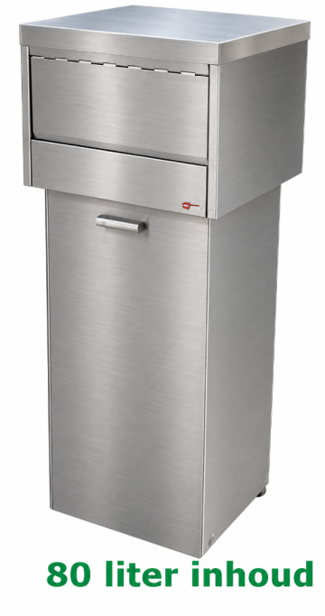 Rvs afvalbak snack 80 liter