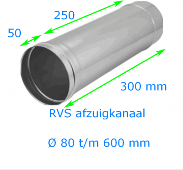 Rvs afzuigkanaal 300 mm