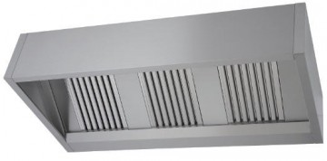 Rvs afzuigkap doosmodel wandkap 400 mm hoog