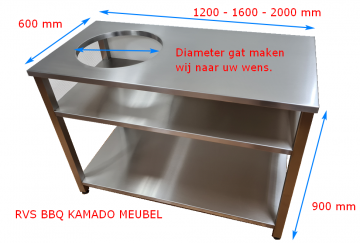 Rvs bbq tafel kamado