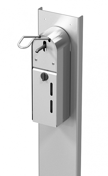 Rvs desinfectiepaal inclusief dispenser met elleboogbediening