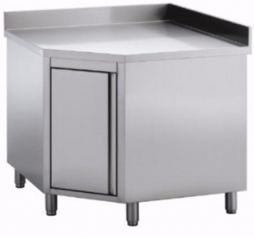 Rvs hoekkast met deur en blokprofiel