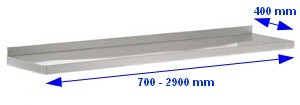 Rvs plank 400 mm