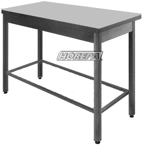 Rvs tafel met dubbele onderbalk